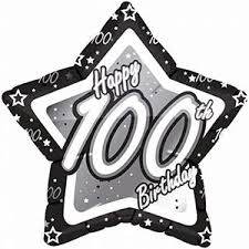 Black & Silver Star 100th Birthday Foil Balloon - Eternity Party Express