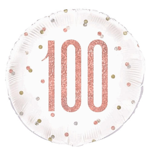100th Rose Gold Glitz Foil Balloon - Eternity Party Express