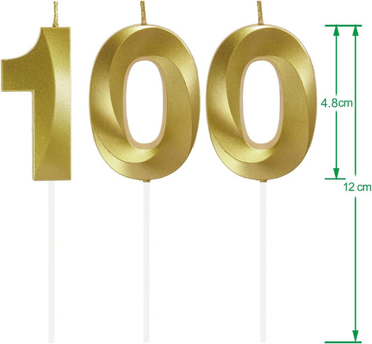 100th Gold Number Candle