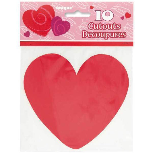 HEART CUTOUT WALL DECORATIONS (PACK OF 10) - Eternity Party Express