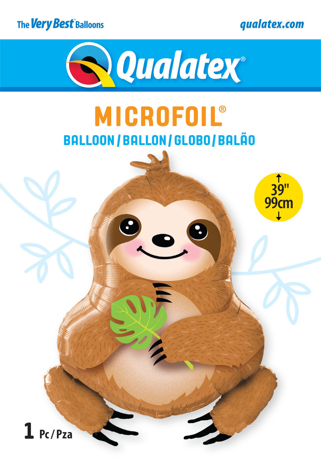 Sweet Sloth Foil Balloon
