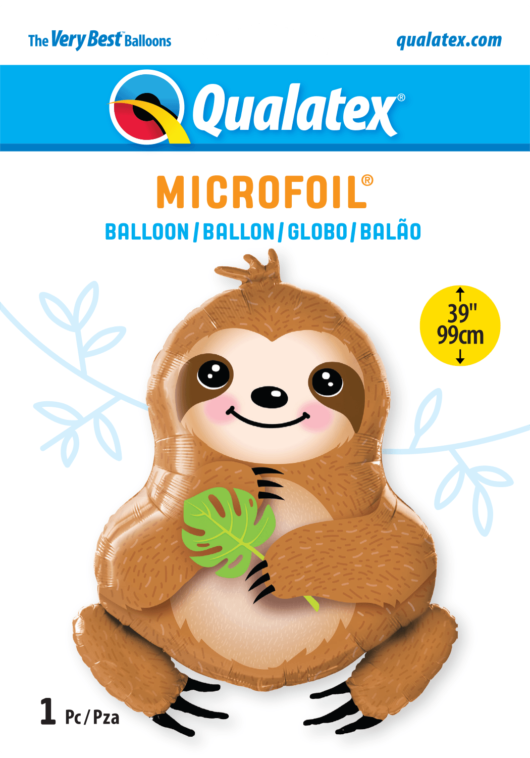 Sweet Sloth Foil Balloon - Eternity Party Express