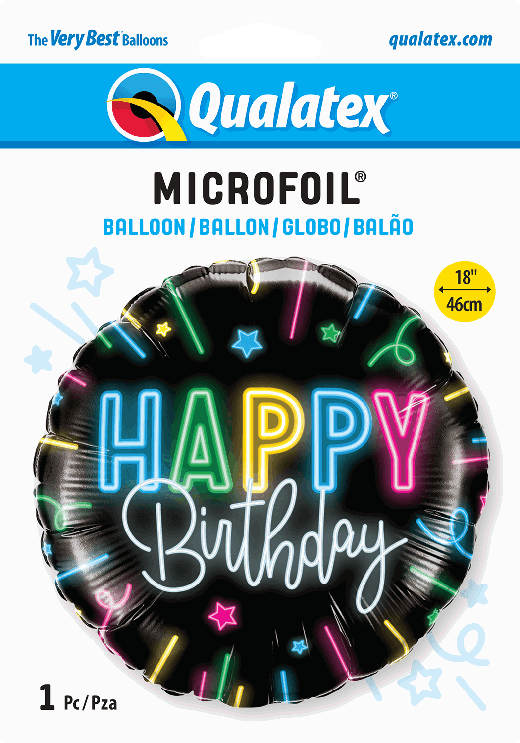 Neon Glow Happy Birthday Foil Balloon - Eternity Party Express