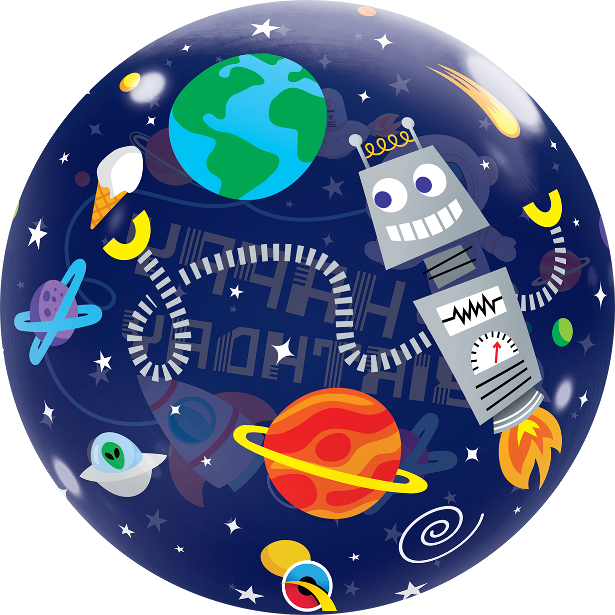 Outer Space Birthday Bubble Balloon