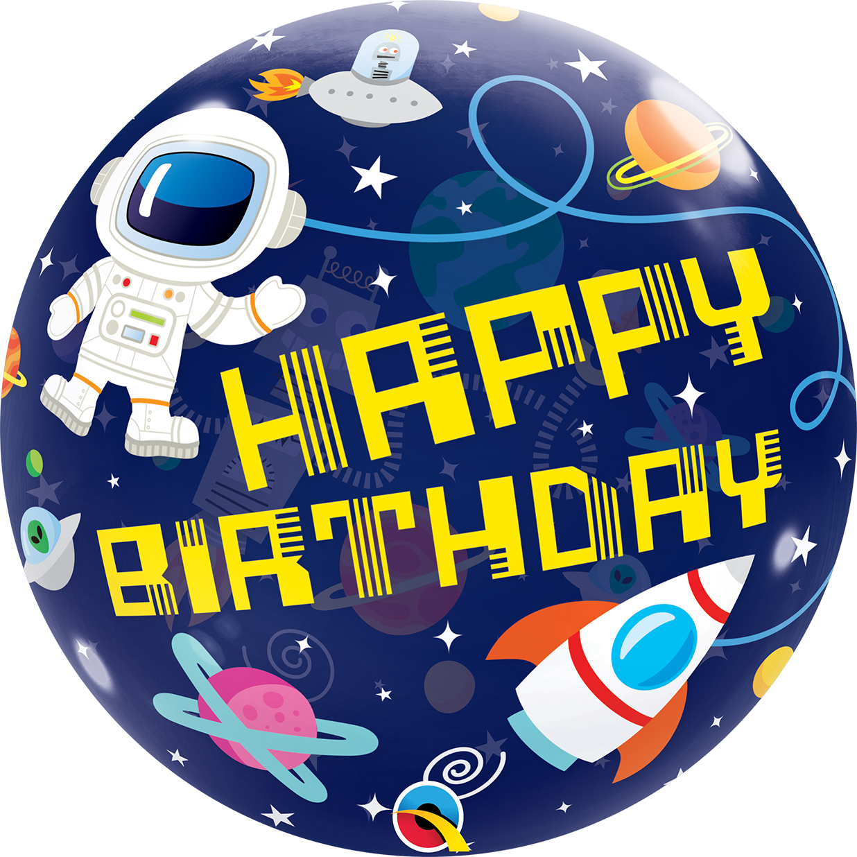 Outer Space Birthday Bubble Balloon