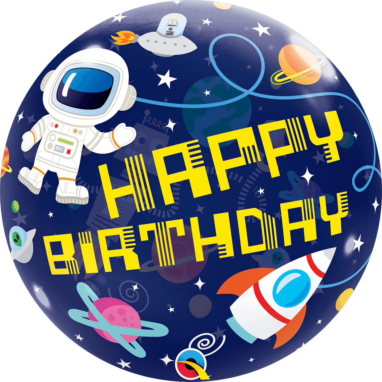 Outer Space Birthday Bubble Balloon - Eternity Party Express