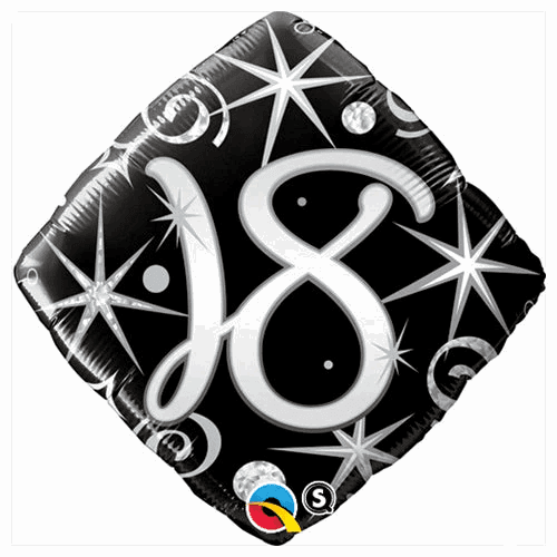18th Elegant Sparkles And Swirls Foil Balloon - Eternity Party Express