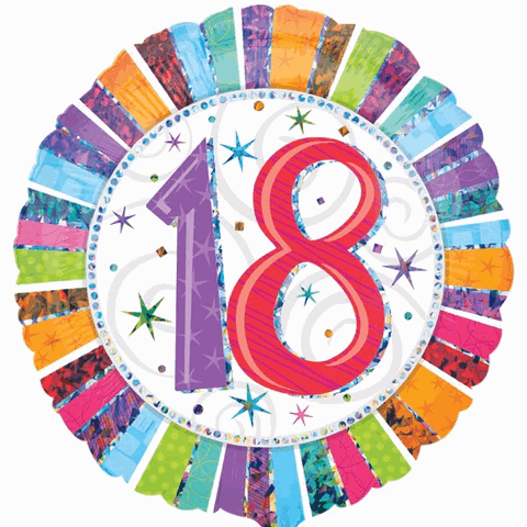 Radiant Multicolour 18th Foil Balloon - Eternity Party Express