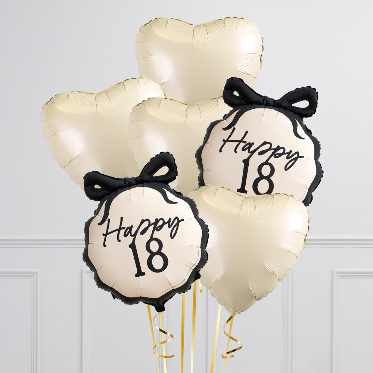 18th Black Bow Foil Balloon