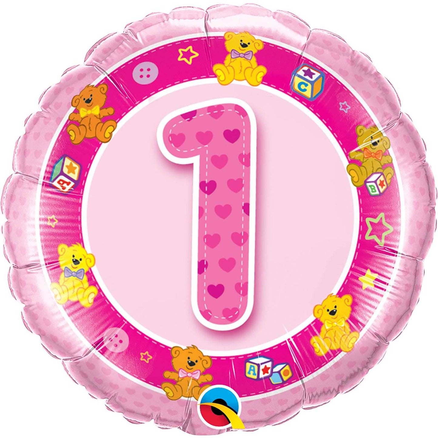 1st Pink Teddies Foil Balloon - Eternity Party Express