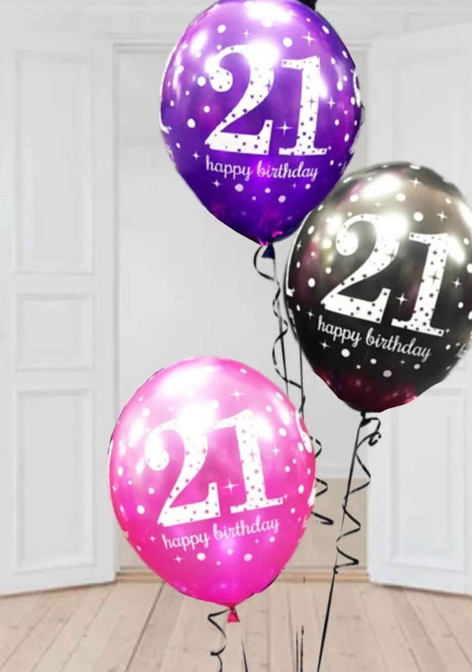 Pink Celebration Age 21st Birthday Latex Balloons - Eternity Party Express