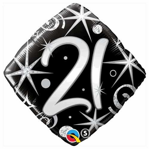 21st Elegant Sparkles And Swirls Foil Balloon - Eternity Party Express