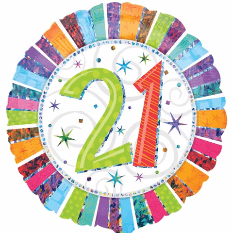 Radiant Multicolour 21st Foil Balloon - Eternity Party Express