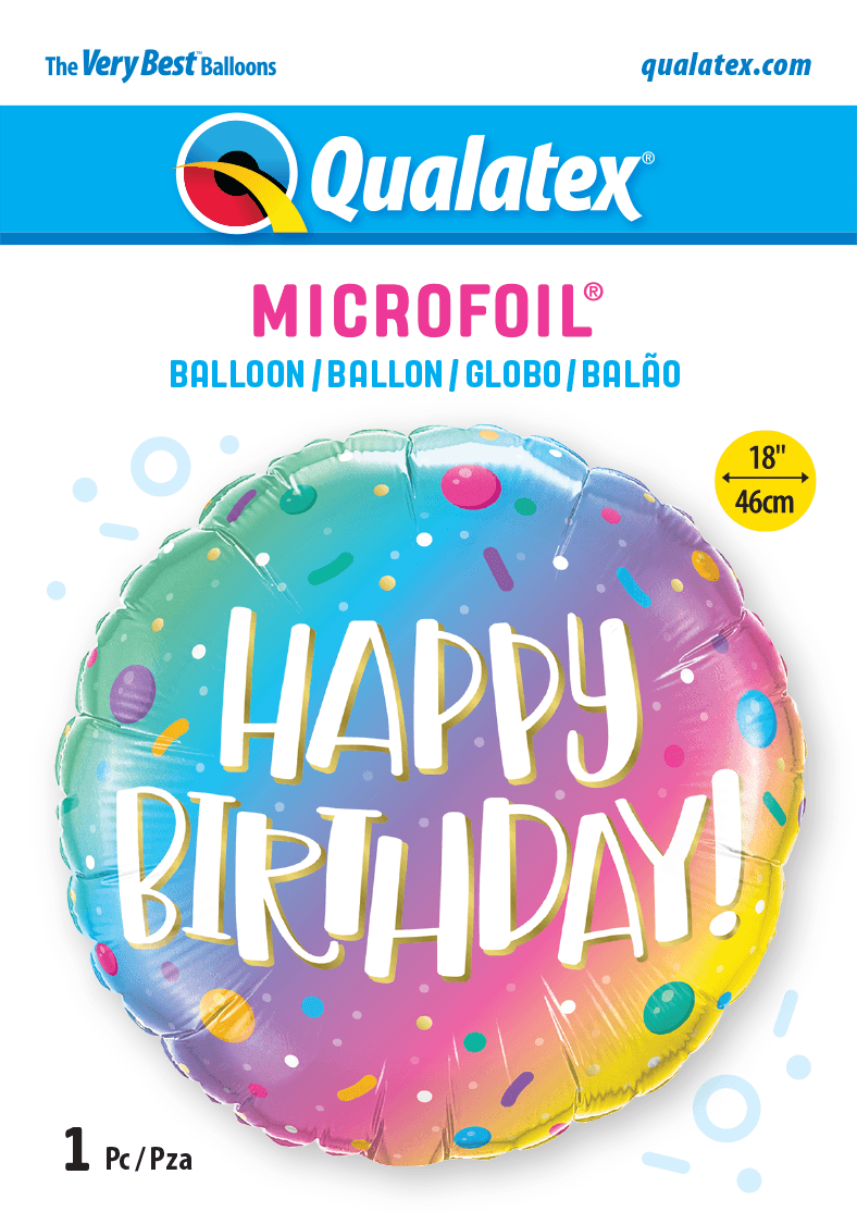 Birthday Ombre Dots & Sprinkles Foil Balloon - Eternity Party Express