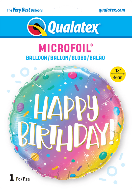 Birthday Ombre Dots & Sprinkles Foil Balloon - Eternity Party Express