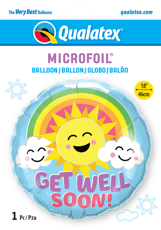 Get Well Soon Sunshine & Rainbow Foil Balloon - Eternity Party Express