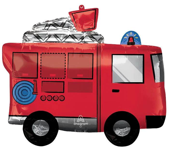Fire Engine Shaped Foil Balloon - Eternity Party Express