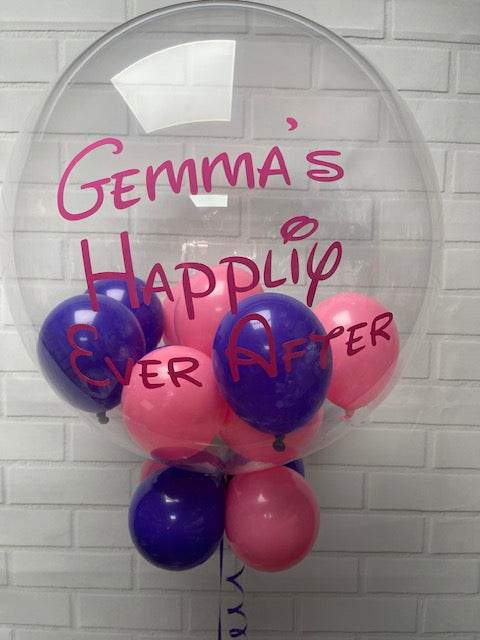 Personalised Pink Confetti Bubble Balloon - Eternity Party Express