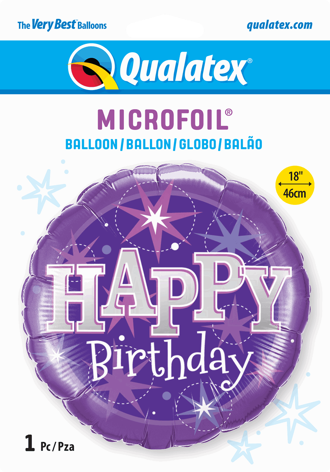 Purple Sparkle Happy Birthday Foil Balloon - Eternity Party Express