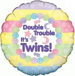 Double Trouble It's Twins Foil Balloon - Eternity Party Express