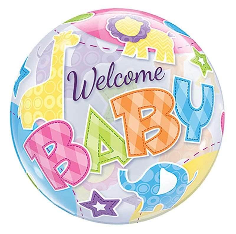Welcome Baby Animals Bubble Balloon - Eternity Party Express