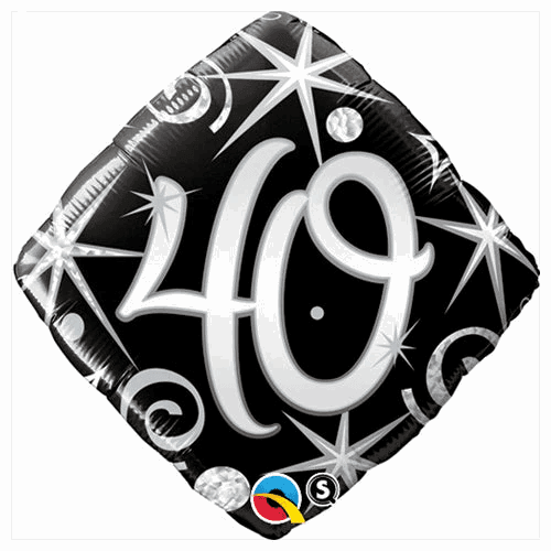 40th Elegant Sparkles And Swirls Foil Balloon - Eternity Party Express