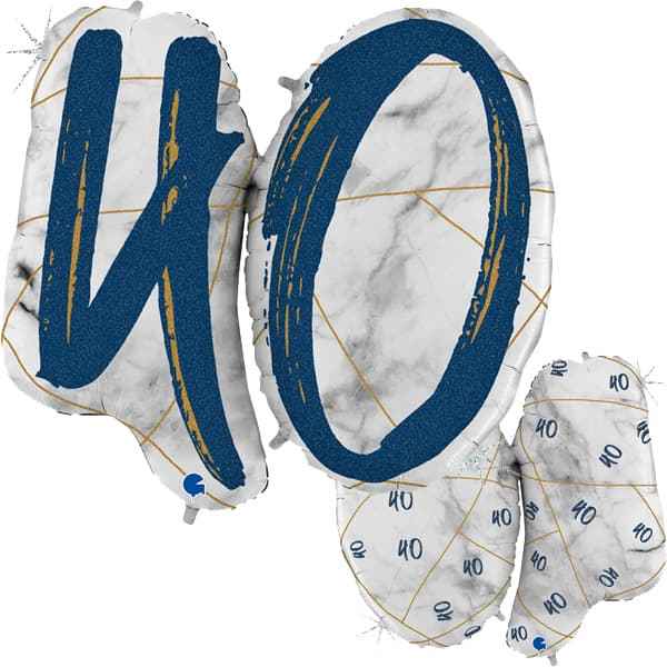 40th Blue Marble Mate Number Balloon