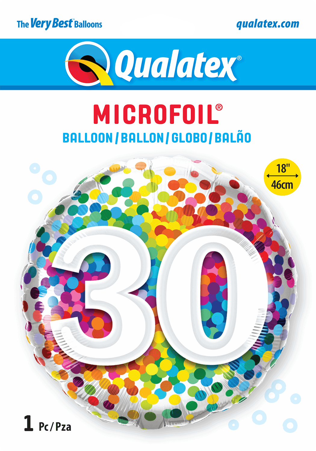 Colourful Confetti Dot Burst 30th - Eternity Party Express
