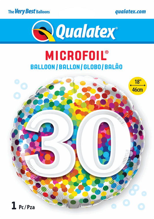 Colourful Confetti Dot Burst 30th - Eternity Party Express