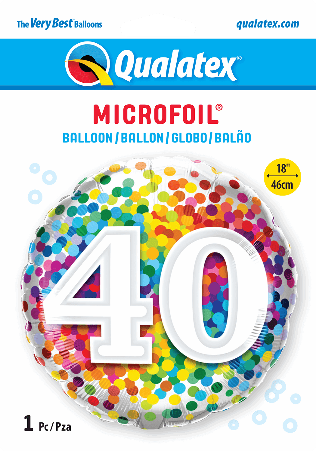 Colourful Confetti Dot Burst 40th - Eternity Party Express