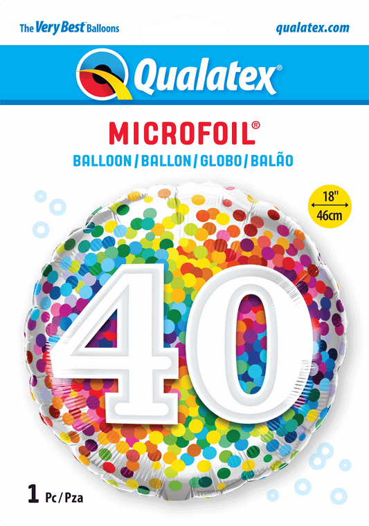 Colourful Confetti Dot Burst 40th - Eternity Party Express