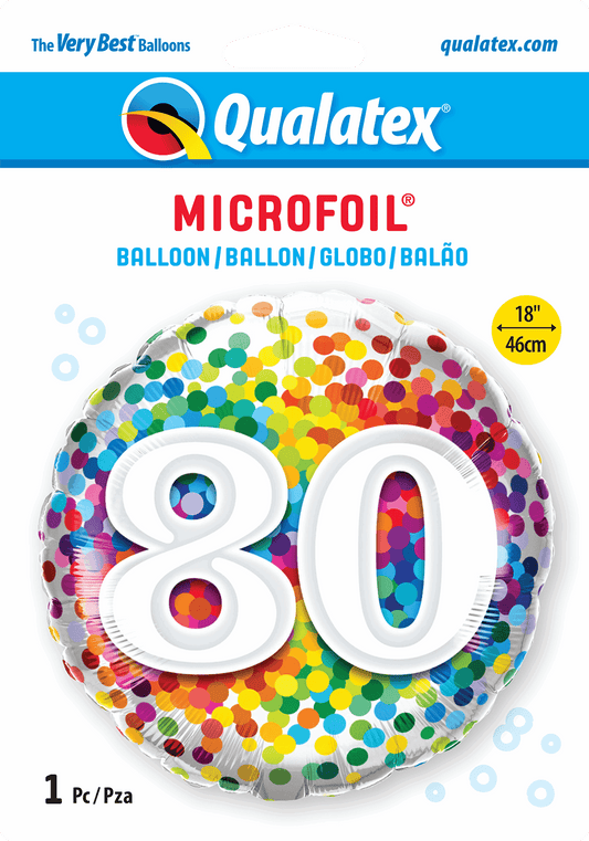 Colourful Confetti Dot Burst 80th - Eternity Party Express