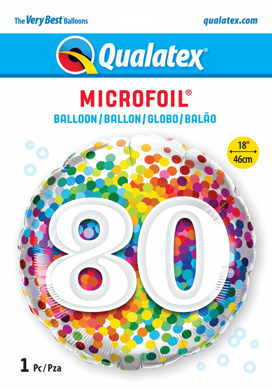 Colourful Confetti Dot Burst 80th - Eternity Party Express