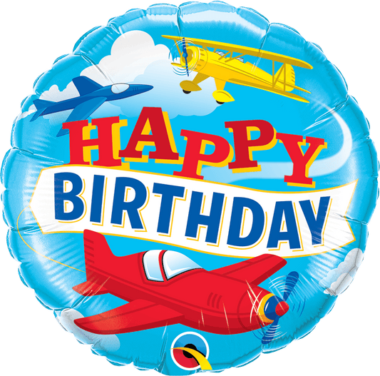 Happy Birthday Airplanes Foil Balloon - Eternity Party Express