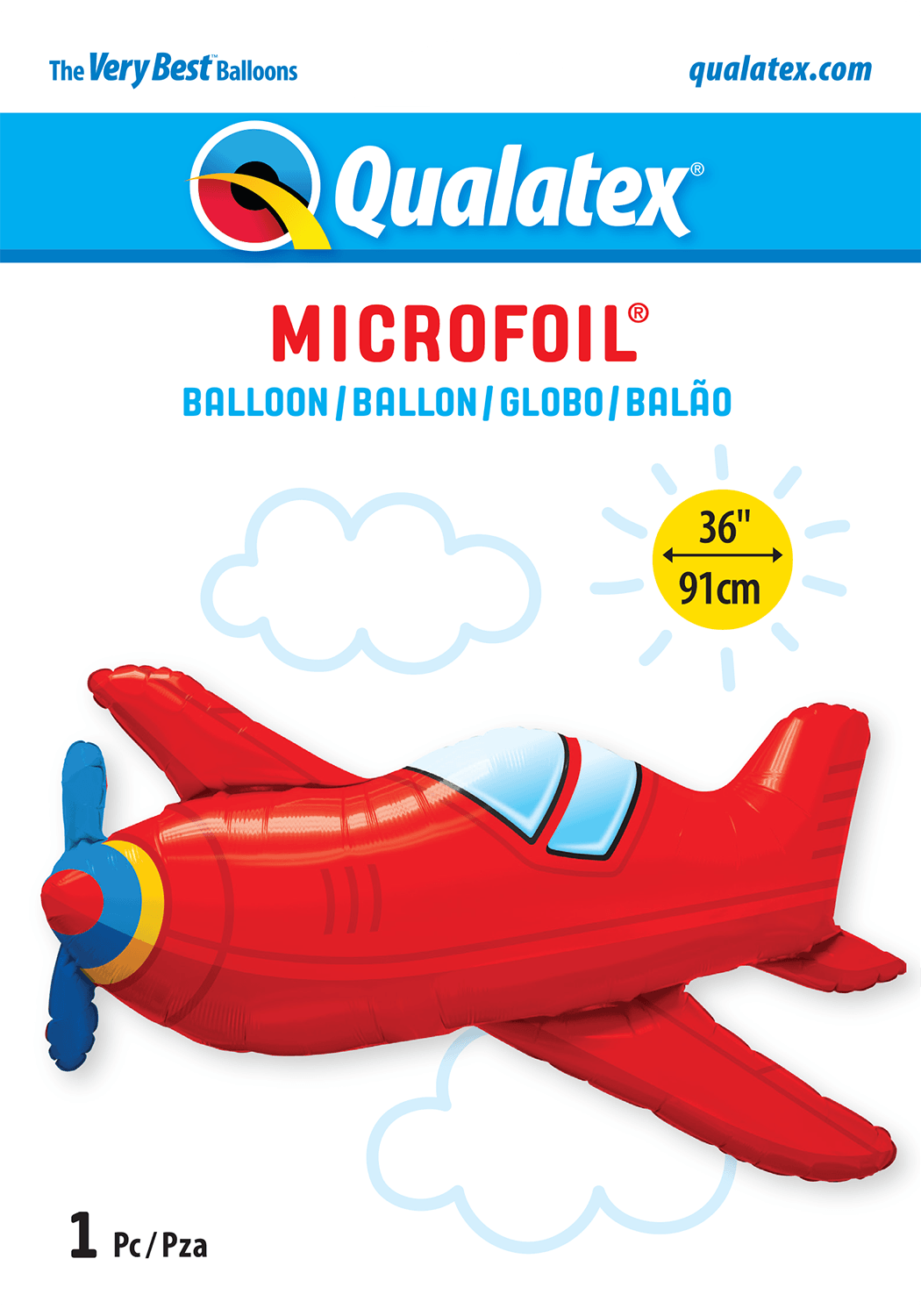 Red Airplane Plane Giant Foil Helium - Eternity Party Express