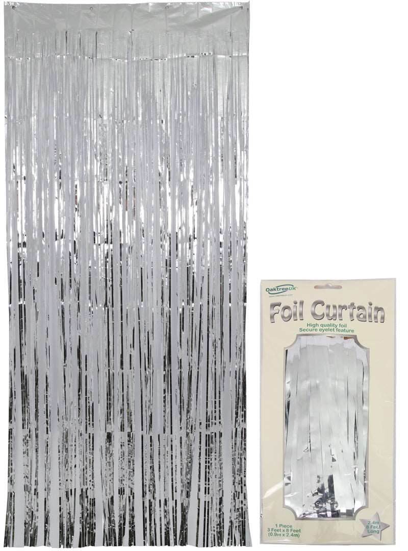 Metallic Silver Foil Door Curtain - Eternity Party Express