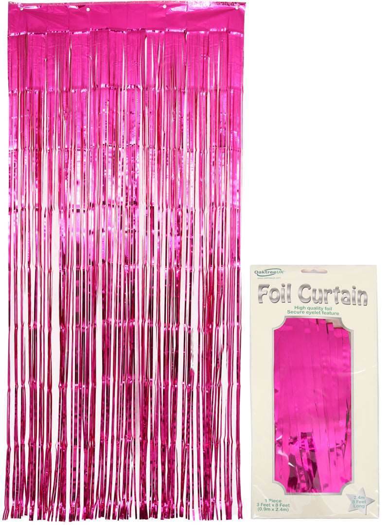 Metallic Fuchsia Foil Door Curtain - Eternity Party Express