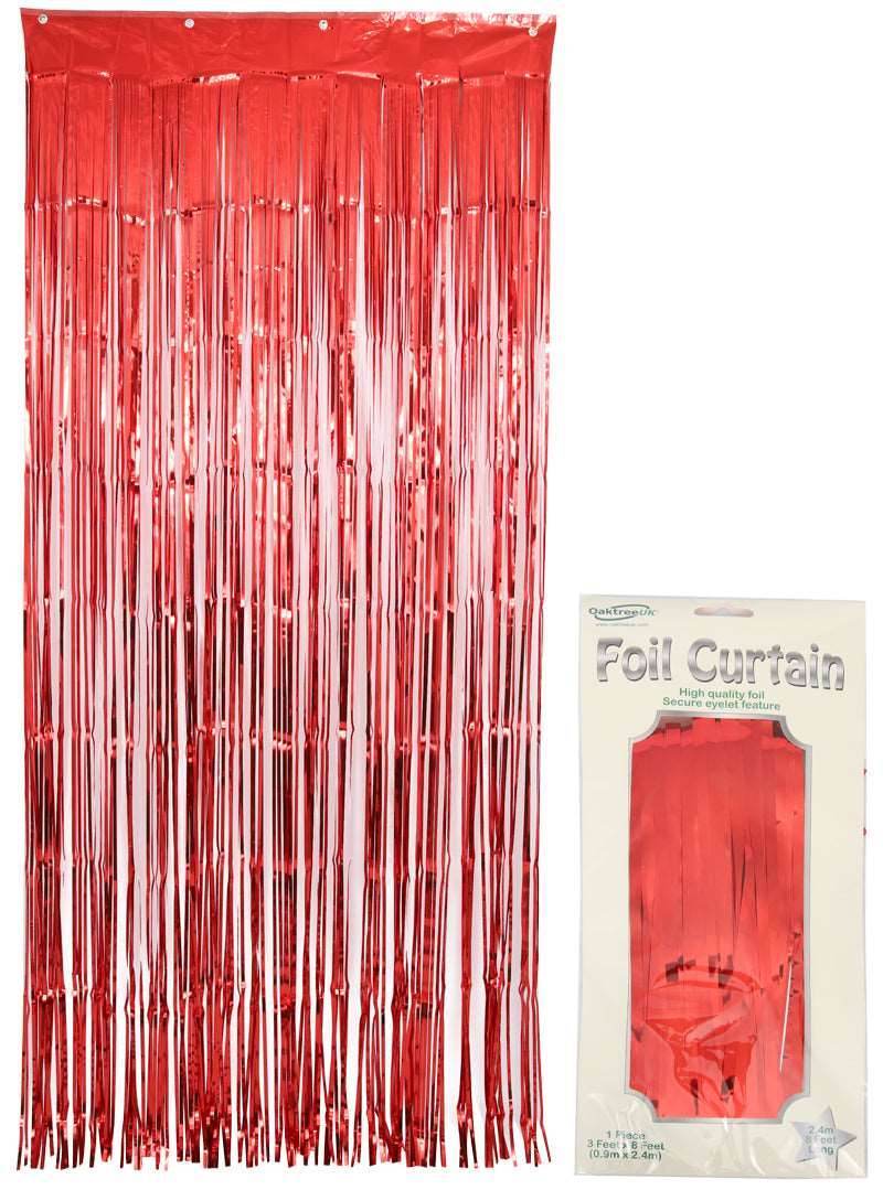 Metallic Red Foil Door Curtain - Eternity Party Express