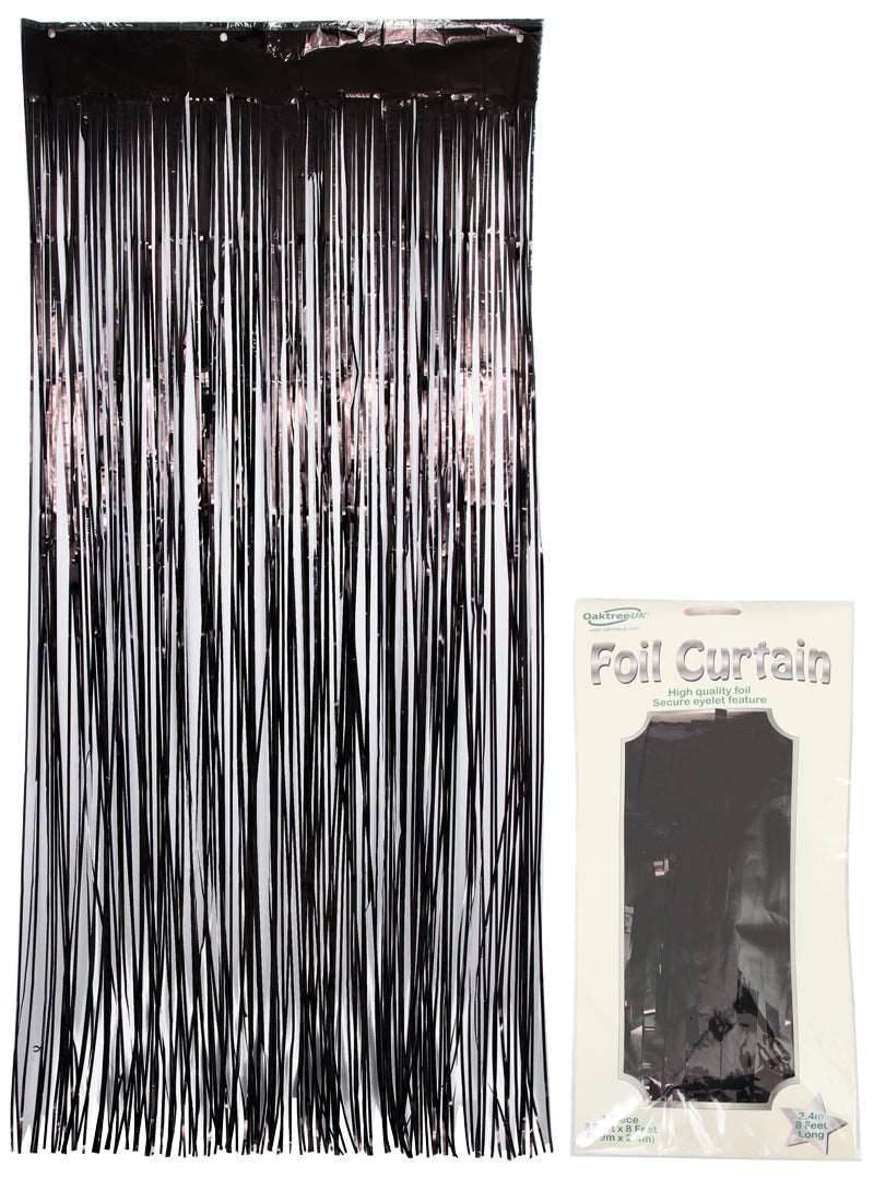 Metallic Black Foil Door Curtain - Eternity Party Express