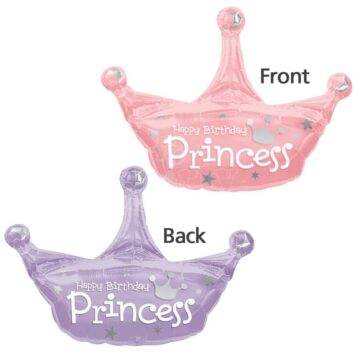 Happy Birthday Princess Crown Foil Balloon - Eternity Party Express