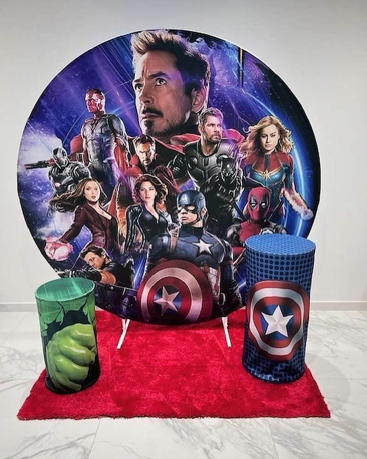 6ft Round Avengers Backdrop Hoop - Eternity Party Express