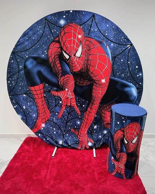 6ft Round Spider Man Backdrop Hoop - Eternity Party Express