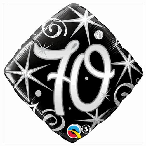 70th Elegant Sparkles And Swirls Foil Balloon - Eternity Party Express