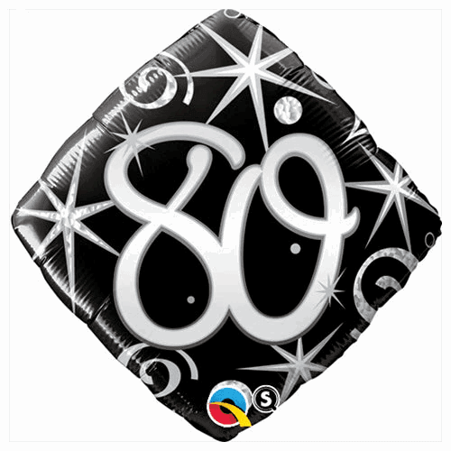 80th Elegant Sparkles And Swirls Foil Balloon - Eternity Party Express