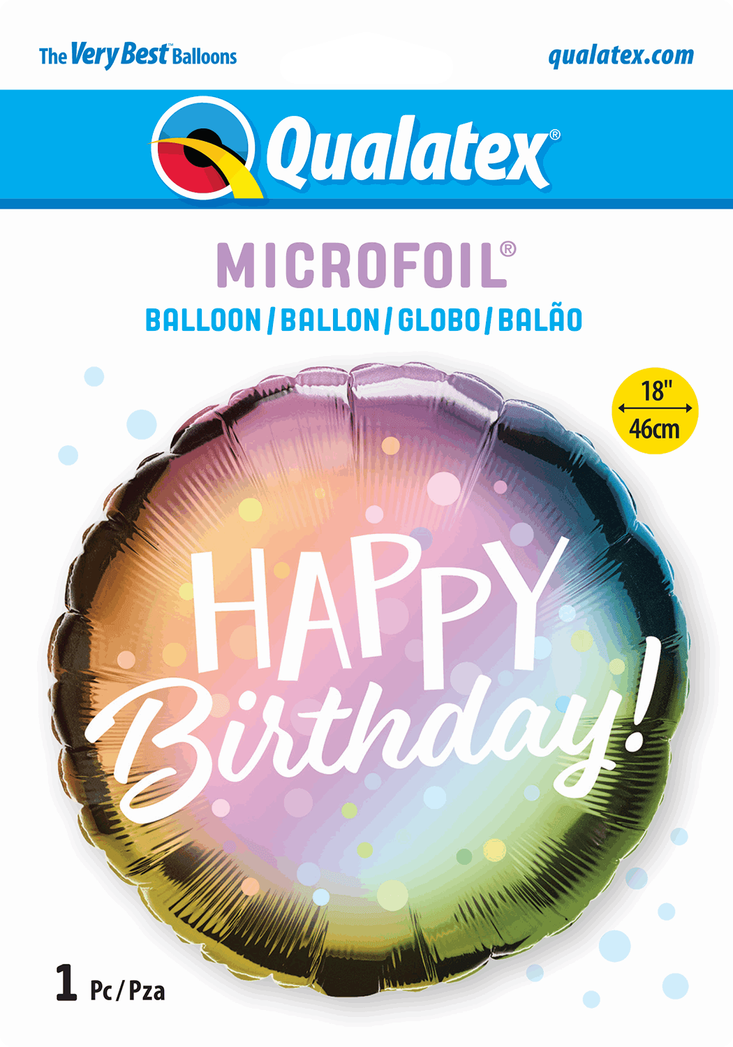 Metallic Ombre And Dots Birthday Foil Balloon - Eternity Party Express