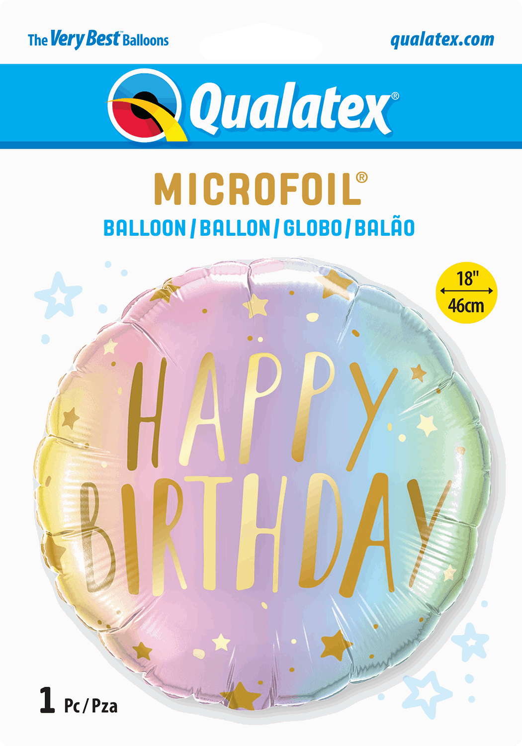 Pastel Ombre And Stars Birthday Foil Balloon - Eternity Party Express