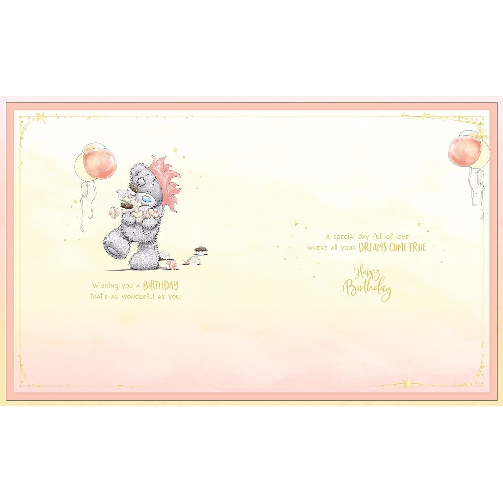 Daughter Birthday Bear And Party Hat Greeting Card Box