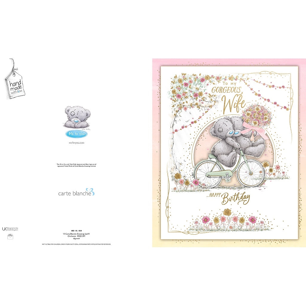 Bday Wife Bears On Bike Greeting Card Box