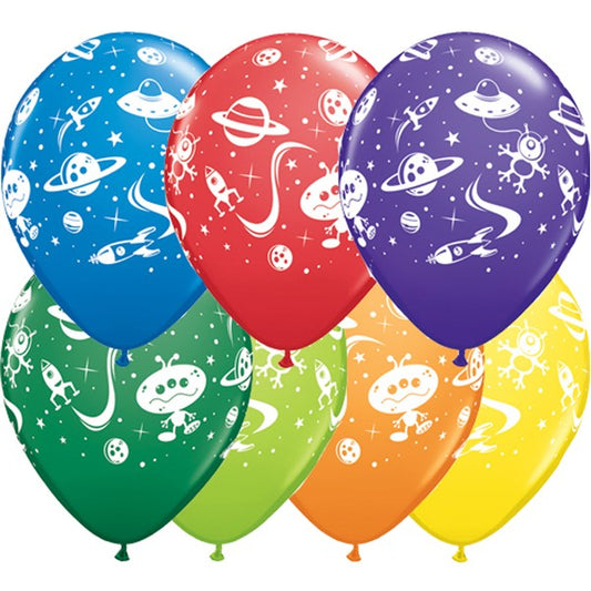 Aliens & Space Ships Latex Balloons 25 Pack