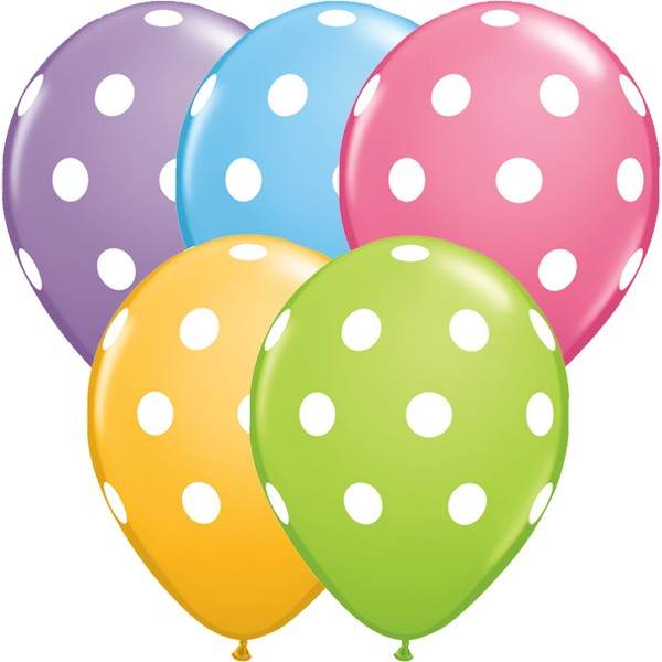 Big Polka Dots Latex Balloons 25 Pack - Eternity Party Express
